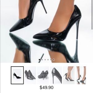 NEW! With box. Patent leather, black heels. Size 10.
